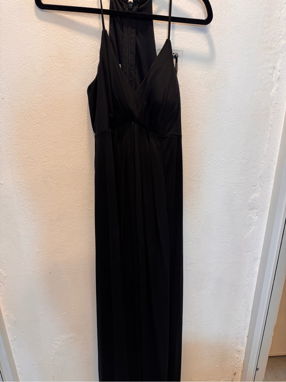 Azazie Black Maxi Maternity Dress with Spaghetti Straps